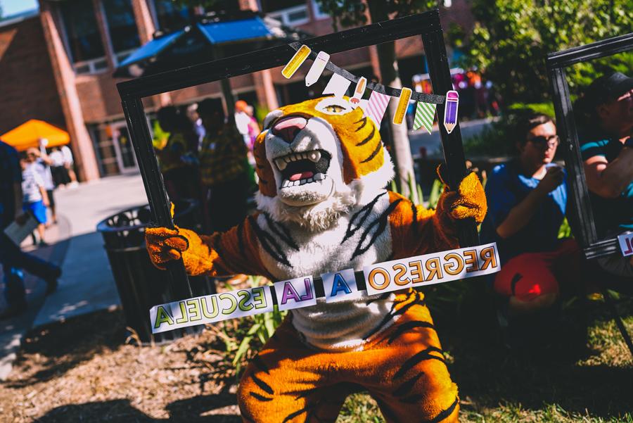 Thomas the Tiger at Back to School Crete Community Picnic